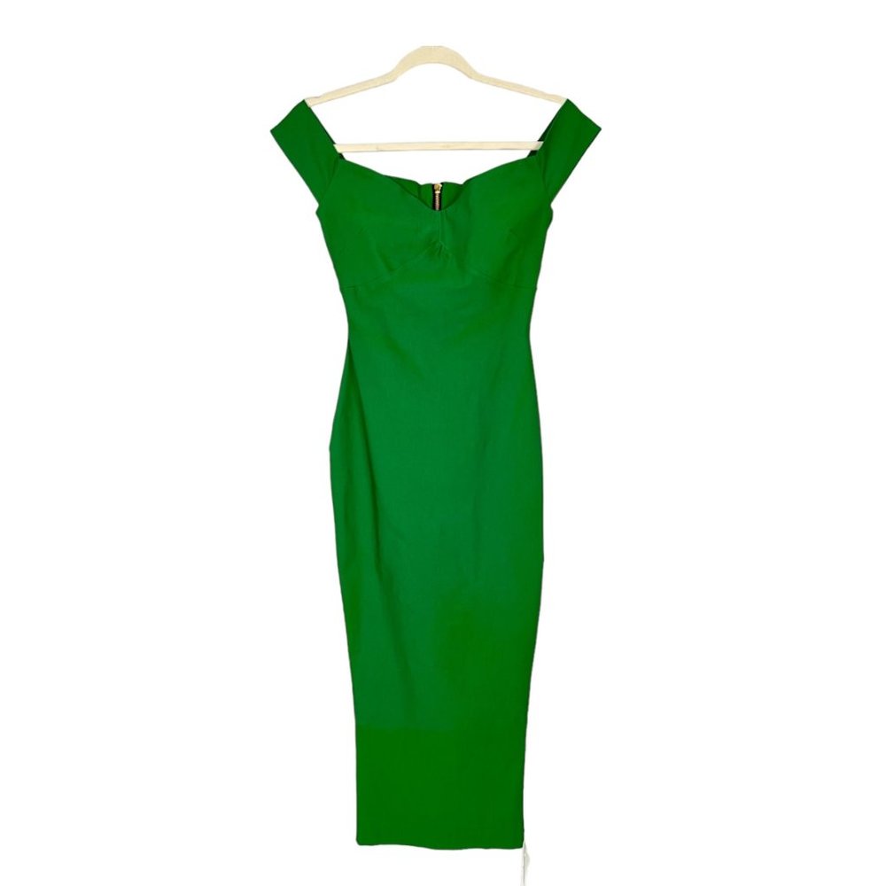Green Off-Shoulder Maxi Dress
